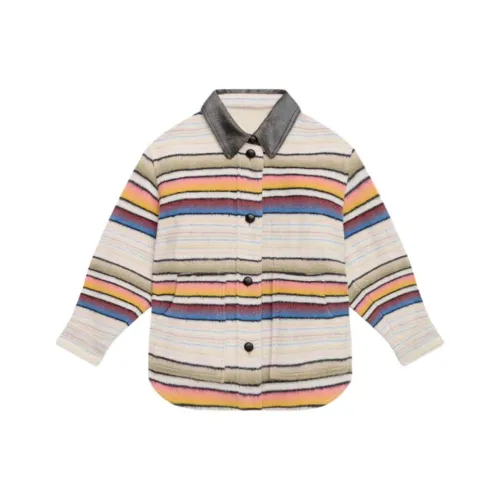 ISABEL MARANT Dayvi Striped Curved Hem Coat