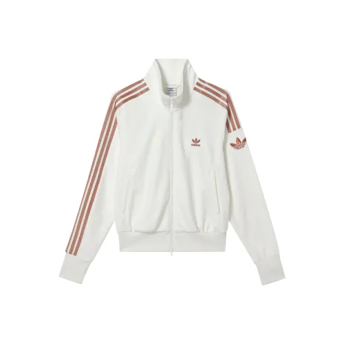 adidas originals Women's Striped Color Block Zip Up Jacket 'Bright White'