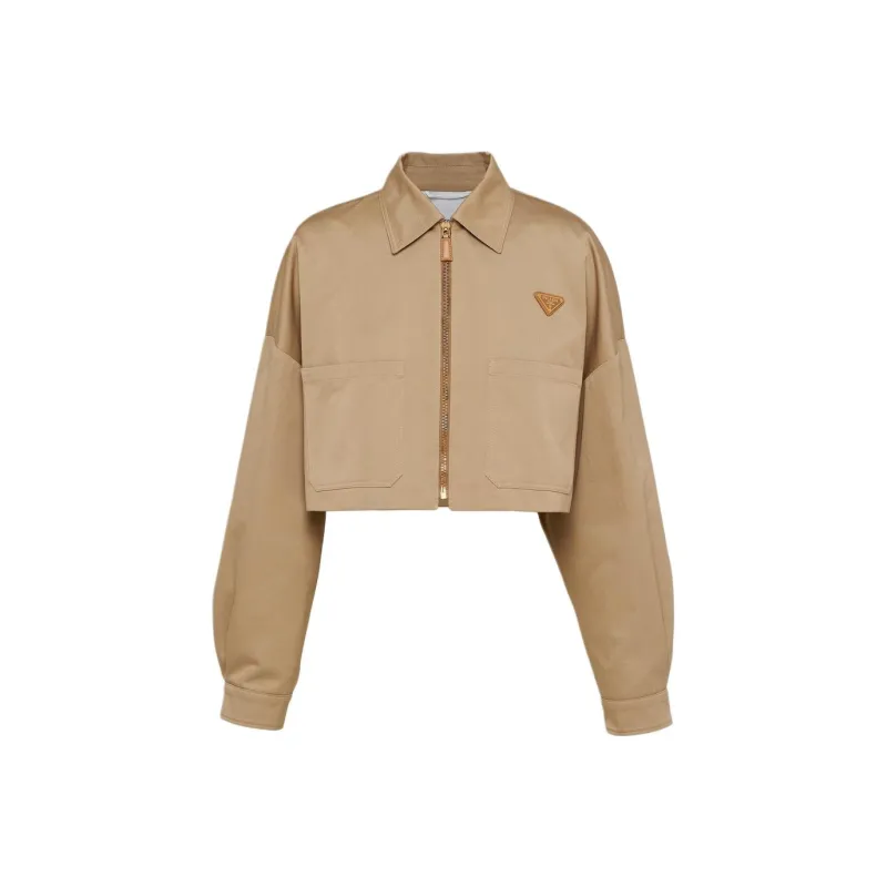 PRADA Triangle logo Cropped Jacket-0