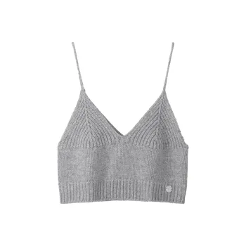 Fstudio Korean Style Petite Hot Girl Sheep Wool Outerwear Top Knitted Fabric Camisole Women's