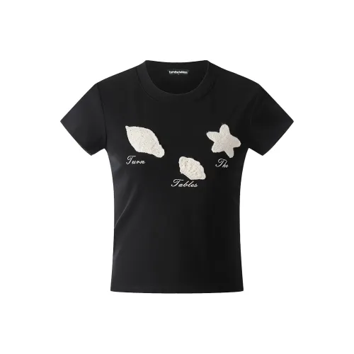 TURNTHETABLES Drop Shoulder Sleeve T Shirt Women's