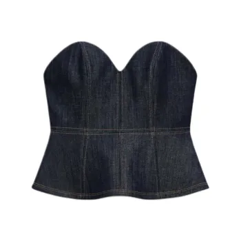 ZARA ZW Series Strapless Top Women's Dark Blue