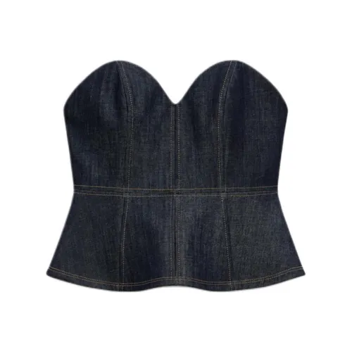 ZARA ZW Series Strapless Top Women's Dark Blue