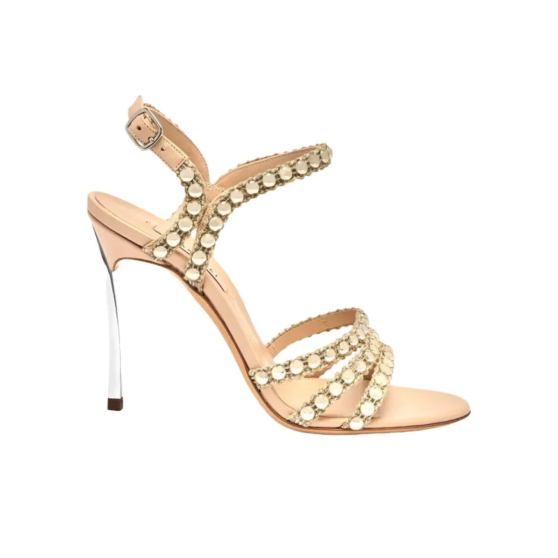 Casadei Blade Studsway One Strap Sandals 10cm Women's Yellow-1