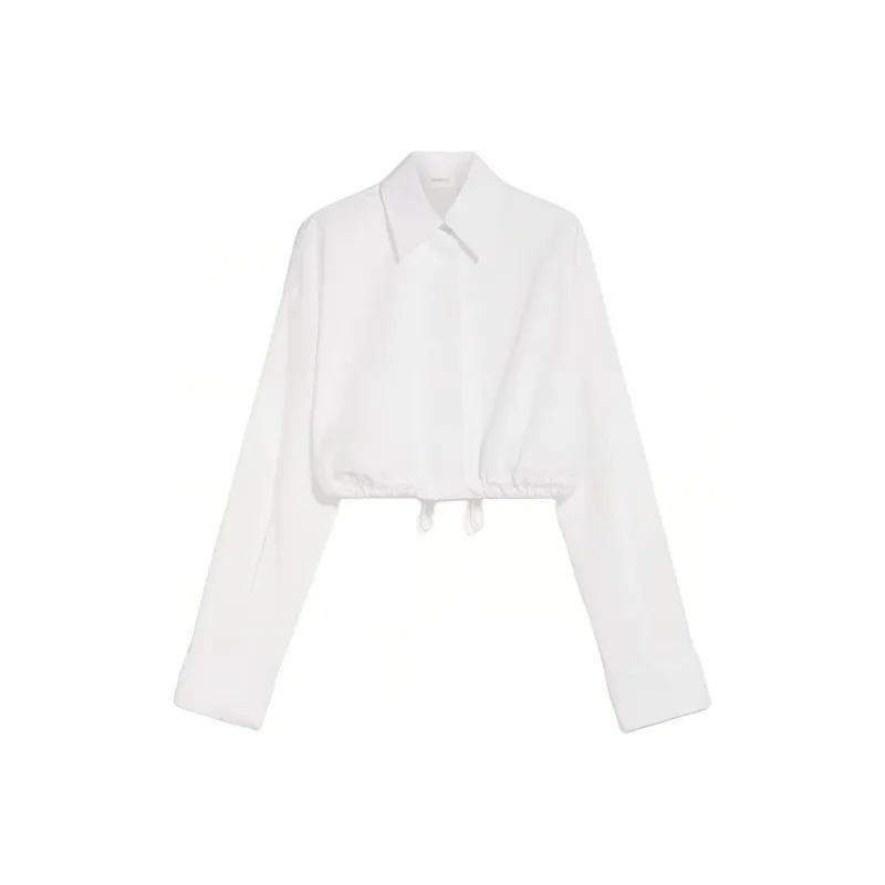 SportMa Sarong Collection Boxy-Fit Drawstring Shirt Shirt Women's White-0