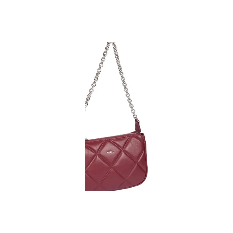 Furla Soft Leather Crossbody Bag, Shoulder Bag Mini Women's Red-3