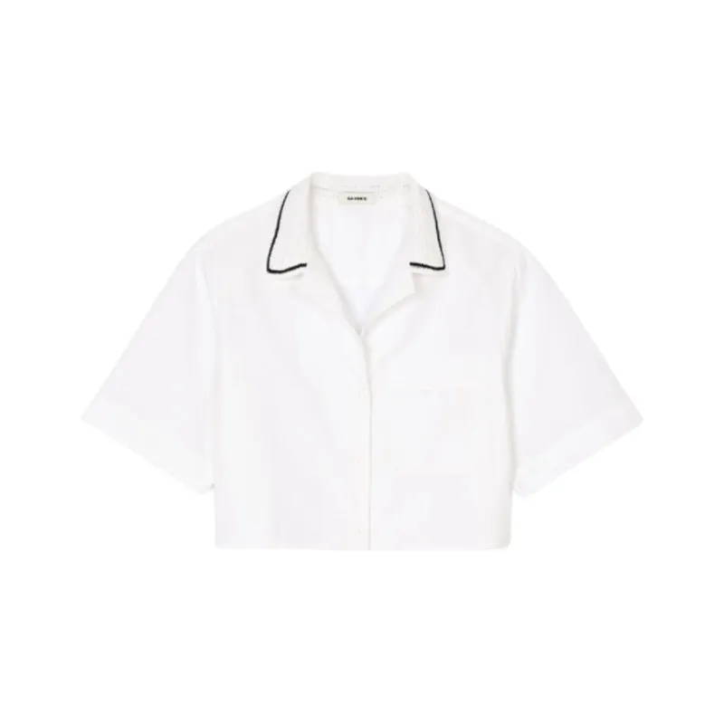 Sandro Knitted collar Shirt-0