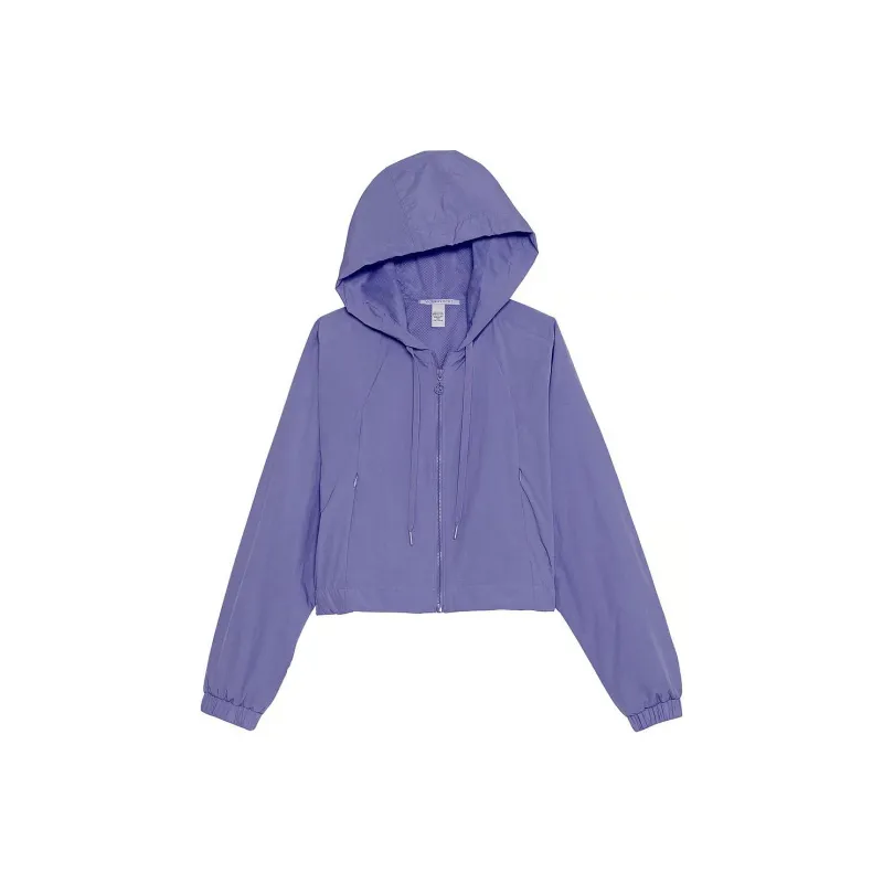 Victoria's Secret Parachute Cropped Weekender Jacket/Morning B Jackets Coats Women's Morning Blue-0