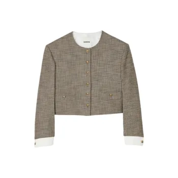 Sandro Houndstooth pattern Cropped Jacket