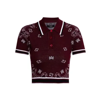 AMIRI Patterned Cropped Polo Shirt