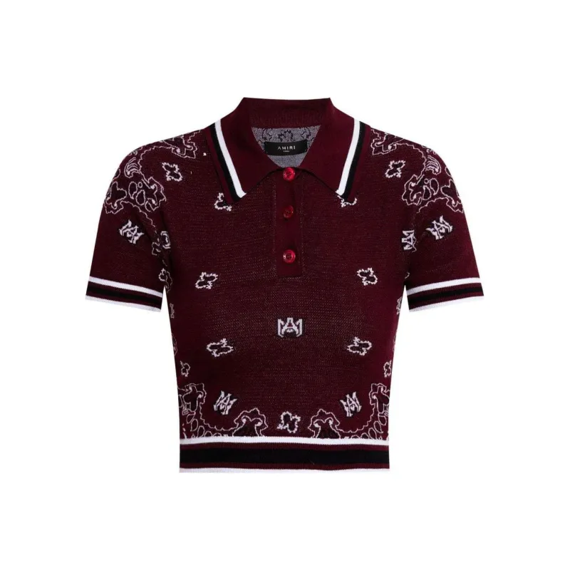 AMIRI Patterned Cropped Polo Shirt-0