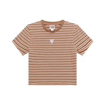 GUESS T Shirt Women's Brown Stripes