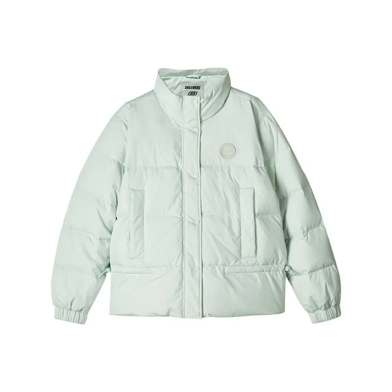Skechers Down Jackets Women's Sky Gray Cyan-0