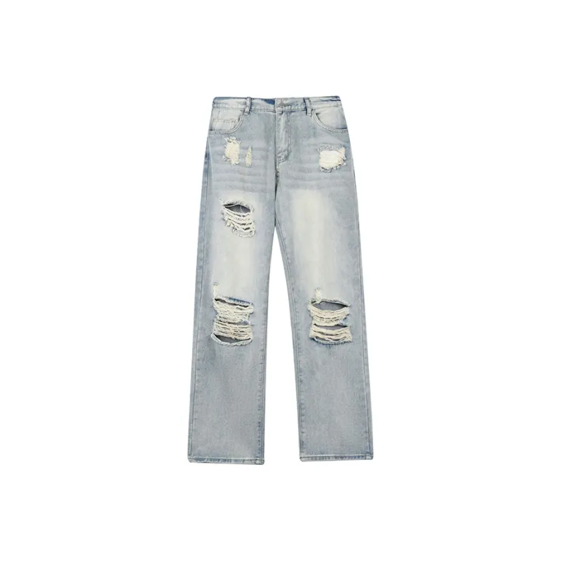 Fashion Versatile Jeans Unisex Blue Shades-0