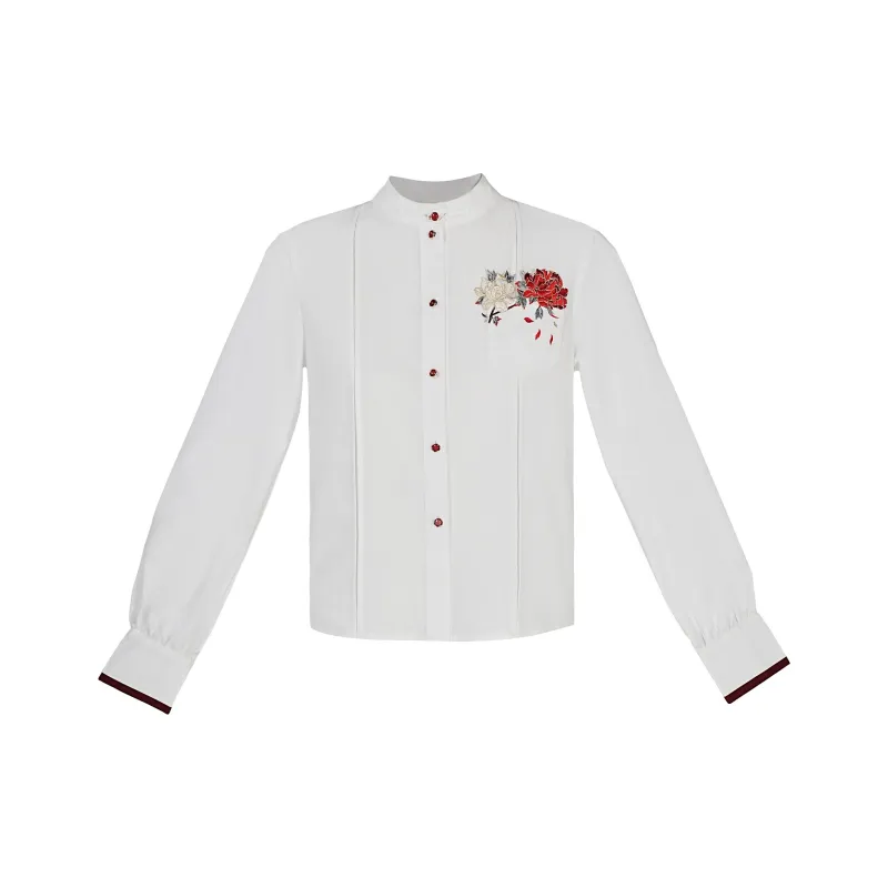 XINGHEHANGE Long Sleeved Shirt Women's White-1