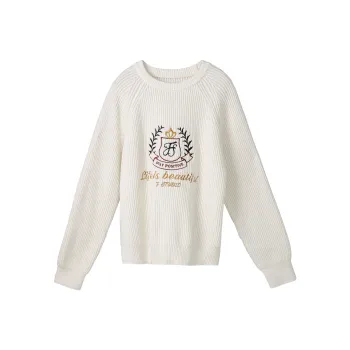 Fstudio Korean Petite Knitwear Commute Loose Fit Thickened Sweater Women's White