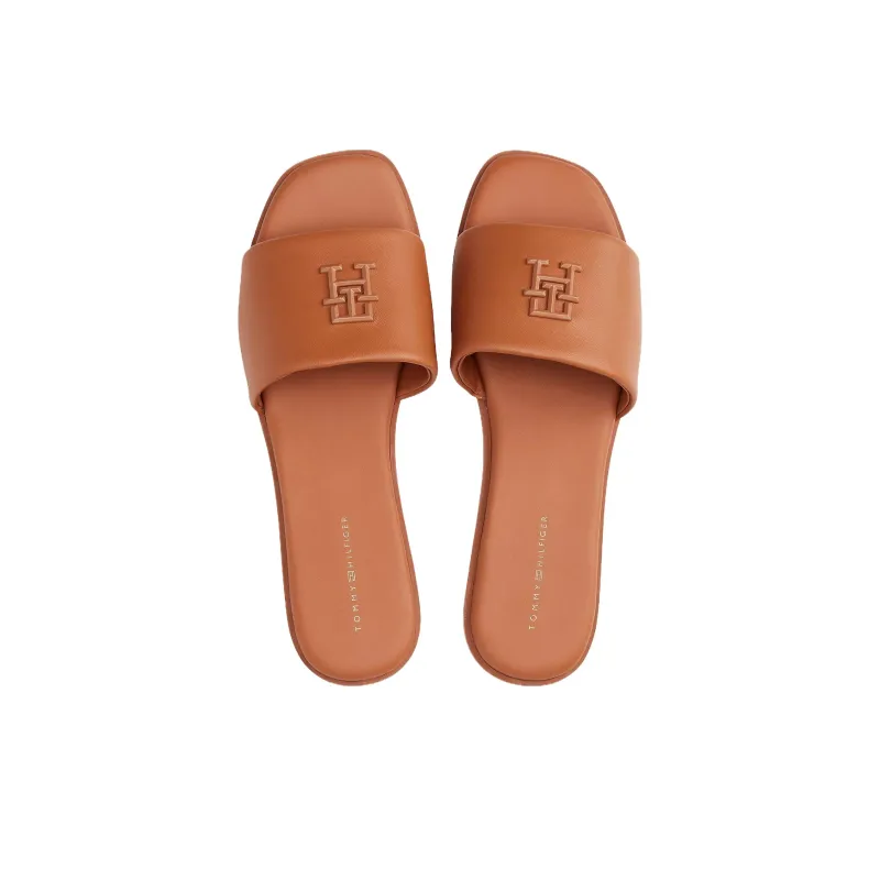 Tommy Hilfiger TH Monogram Slide Slippers Women's Brown-3