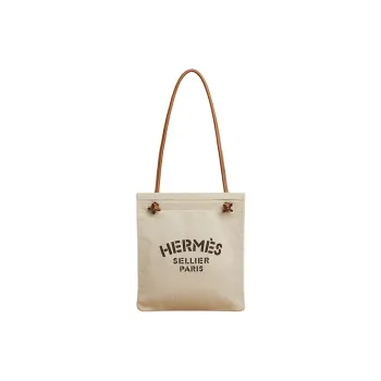 HERMES Aline Herringbone Canvas Shoulder Bag Women's Chalk White & Gold