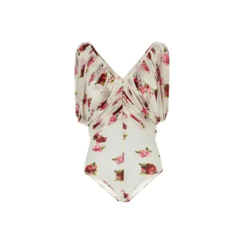 Magda Butrym Ruched V Neck Bodysuit