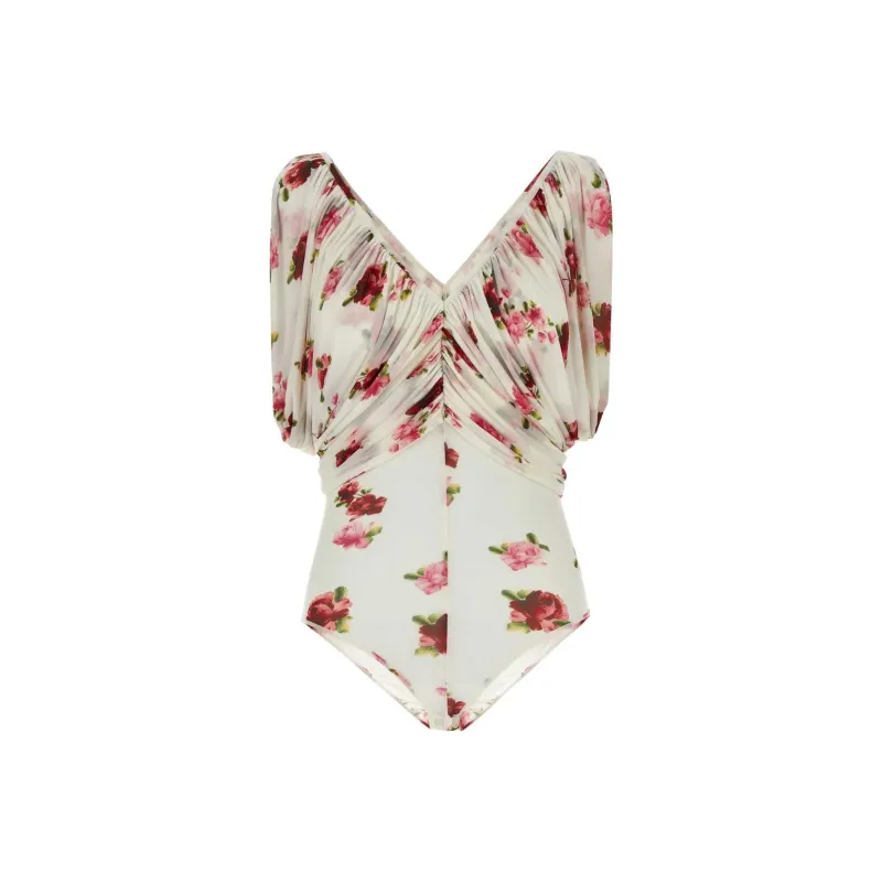 Magda Butrym Ruched V Neck Bodysuit-0