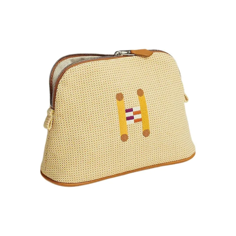 HERMES Bolide Crazy H Cotton Storage Bag Mini Women's Lemon-0