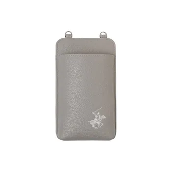 BEVERLY HILLS POLO CLUB PU One Shoulder Crossbody Cell Phone Pouch Men's Gray