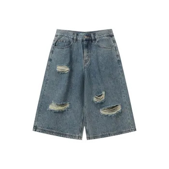 Apparition Denim Shorts Unisex Denim Blue