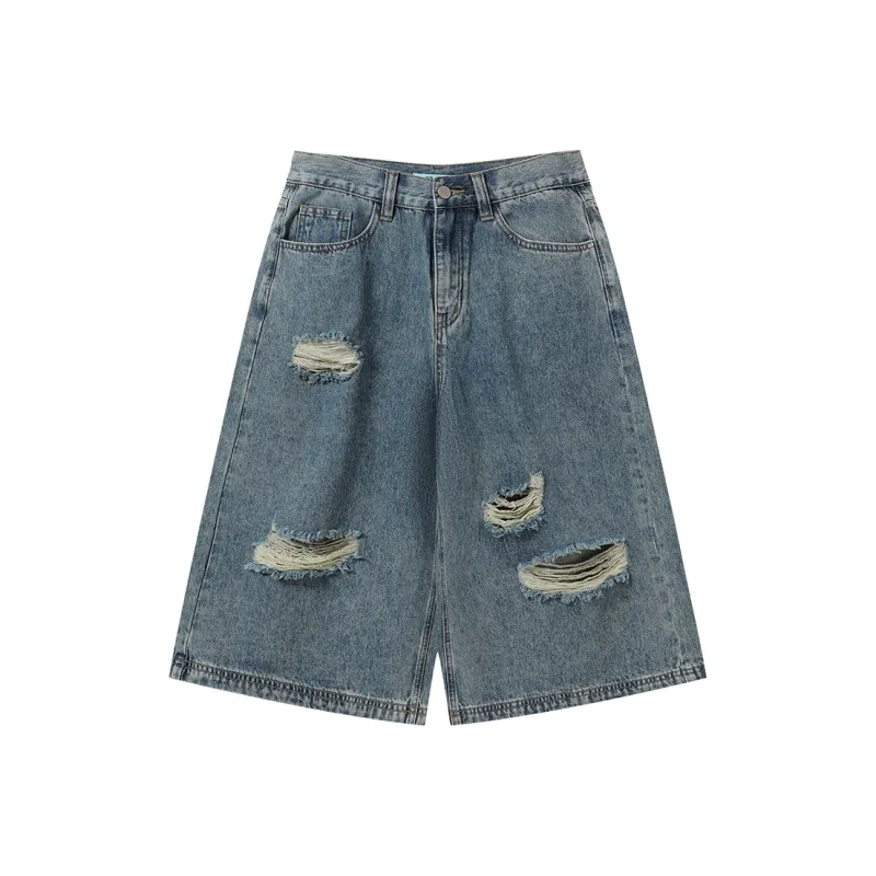 Apparition Denim Shorts Unisex Denim Blue-0
