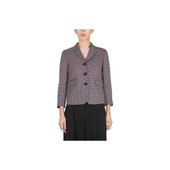 ASPESI Houndstooth Patterned Single-Breasted Blazer