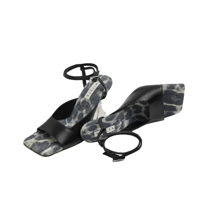 MIISTA Rozeen One Strap Sandals 9cm Women's Black-3