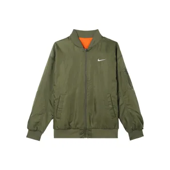 Nike Women's Varsity Bomber Reversible Sporty Jacket Green