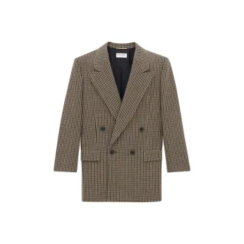 SAINT LAURENT Double Breasted Checked Jacket