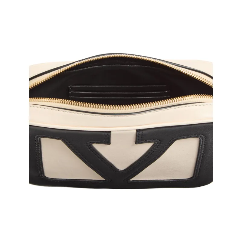 Valentino GARAVANI Nappa Leather Shoulder Bag Women's Butter & Black-5