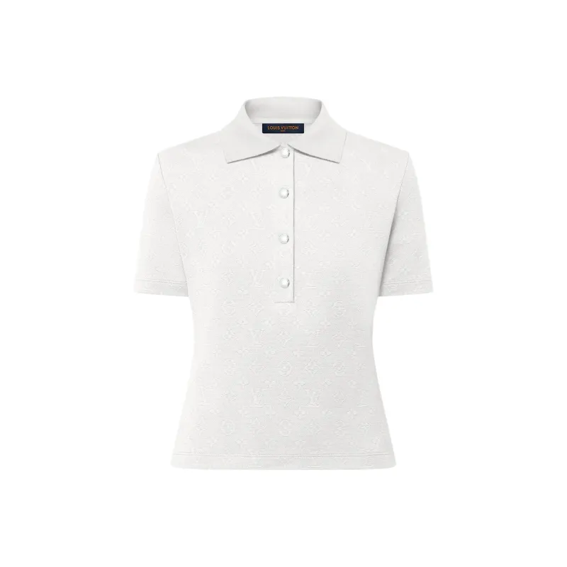 LOUIS VUITTON Monogram Piqué Polo Top-0