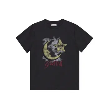 GANNI Graphic Printed Crewneck T Shirt