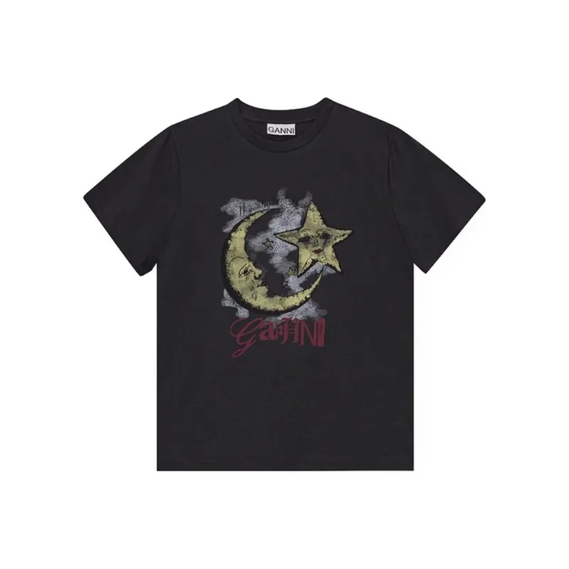 GANNI Graphic Printed Crewneck T Shirt-0