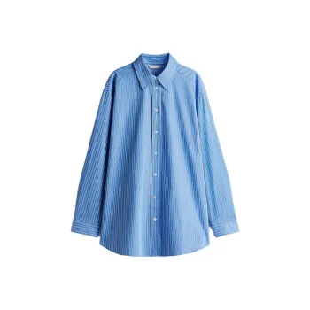 H&M Shirt Women's Fty Blue Stripes
