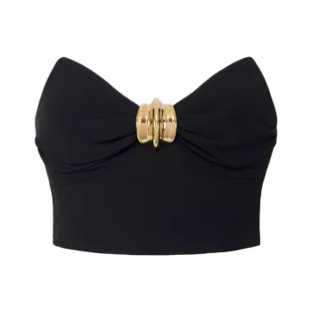 Elisabetta Franchi Logo Plaque Bustier Top