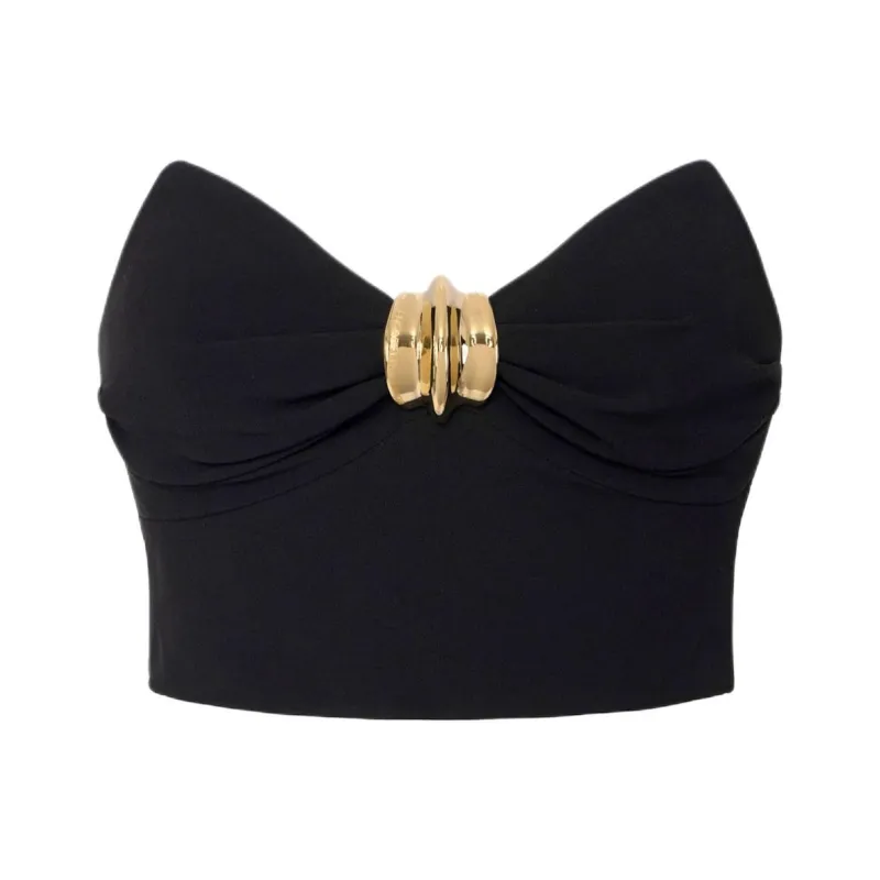 Elisabetta Franchi Logo Plaque Bustier Top-0