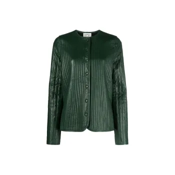 TOTEME Linear Quilted Leather Jacket