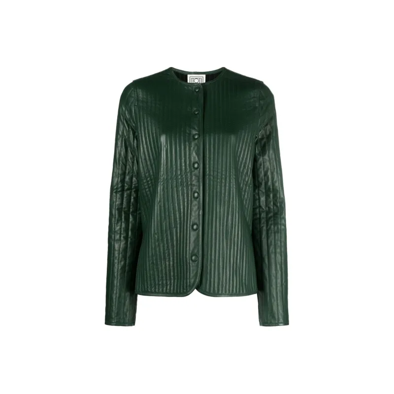 TOTEME Linear Quilted Leather Jacket-0