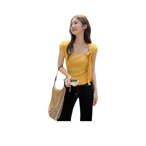 Mu Xiao Xin T Shirt Women's Mango Yellow