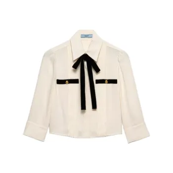 PRADA Pleated Sablé Blouse