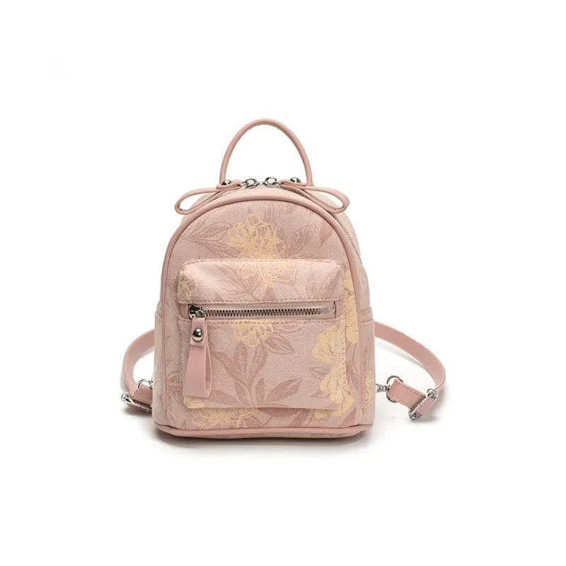 Yalu PU Backpack Women's Ecru/Pink-0