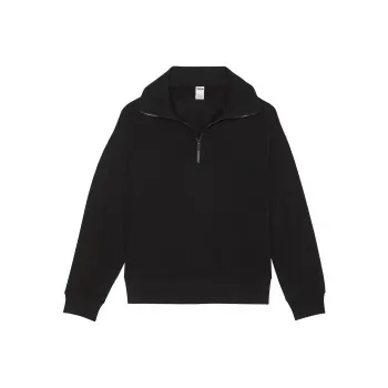 Victoria's Secret PINK Ivy Fleece Half Zip Sweatshirt/Pure Black Sweatshirt Women's Pure Black