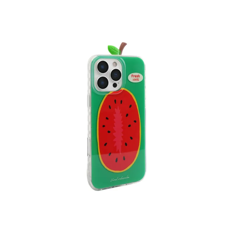 Wei Xin Acrylic Material Graffiti Watermelon Pear Phone Cases Compatible With IPhone 16/15 Pro Max/Apple 13/14 Pro/Max-5
