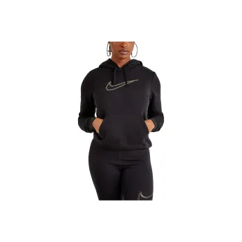 Nike CLUB FLEECE SHINE PULLOVER HOODIE Sweatshirt Women's Black