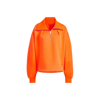 Adidas Spacer 1/2 Zip Track Top Sweatshirt Women's Half Impact Orange