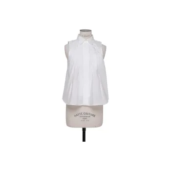 Sacai Pleated Flared Hem Sleeveless Shirt