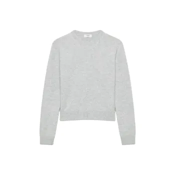 ARITZIA Cashmere Bare Cashmere Crew Cashmere Sweater Women's Heather Chrome